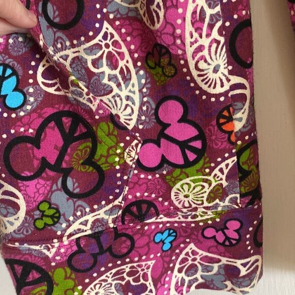 Disneyland Resort Peace Mickey Mouse Zip Up Hoodie Peplum Jacket Size S - Picture 7 of 13